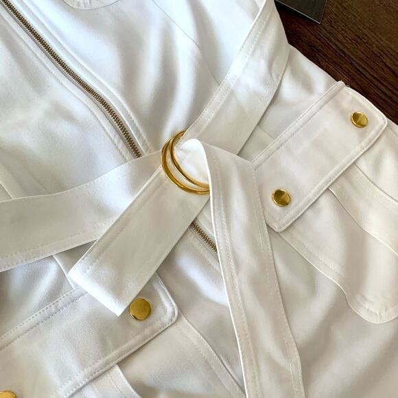 New Zip-Front Shirt Dress with Pockets & Belt - Picture 7 of 13